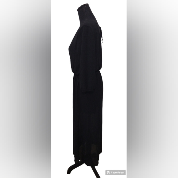 Heart & Hips Maxi Dress Sheer Black Womens Size Medium - Picture 2 of 5